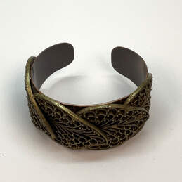 Designer Sweet Romance Gold-Tone Intricate Wire Work Filigree Cuff Bracelet alternative image