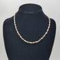 S.U> Sterling Silver Box Twist Herringbone 17 Inch Chain Necklace 13.6g image number 1