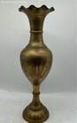 Large Brass Colored Animal Designs Vase image number 2
