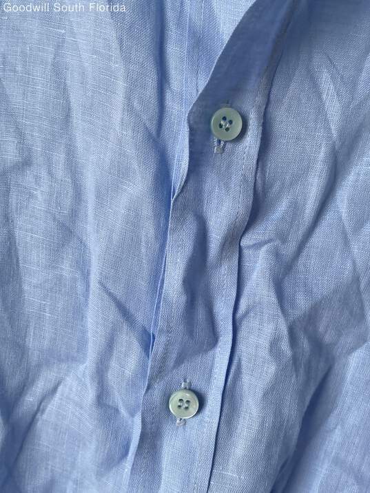 Authentic Dolce & Gabbana Mens Light Blue Button-Down Dress Shirt Size 17/43 image number 4