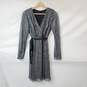 NEW Banana Republic Silver Metallic Long Sleeve Faux Wrap Belted Dress 2P image number 1