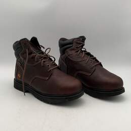 Timberland Mens Brown Leather Steel Toe Ankle Lace Up Work Boots Size 14W alternative image