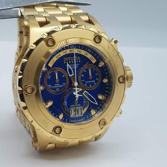 Invicta Swiss 51mm Reserve Subaqua WR 50 ATM St. Steek Pro Diver Flame Fusion Crystal Chrono Day Date Watch 320g image number 6