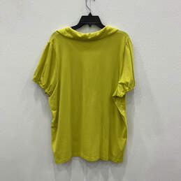 Womens Green Spread Collar Short Sleeve Button Front T-Shirt Size 22/24 alternative image