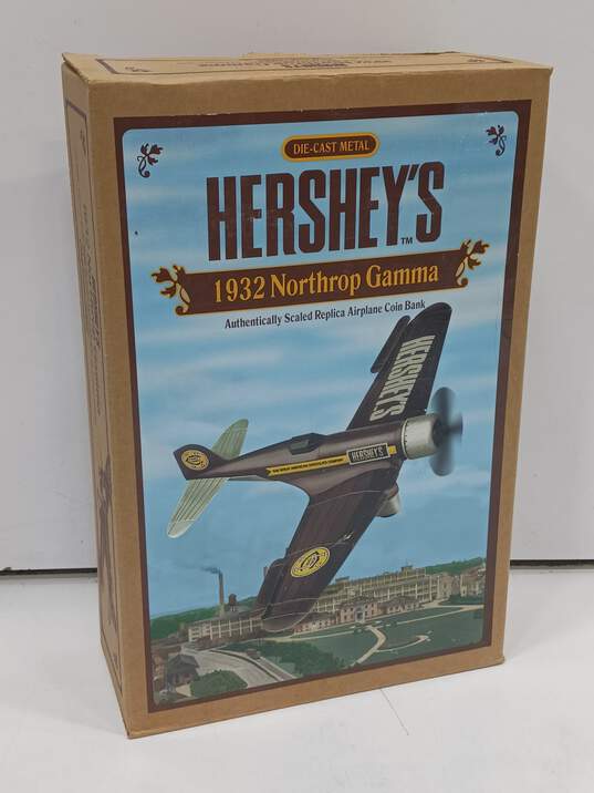 ERTL Collectibles Hershey's 1932 Northrop Gamma Replica Airplane Coin Bank IOB image number 1