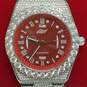 GLD 42mm WR 5ATM CZ Stones Stainless Steel Watch image number 2