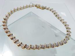 14K Yellow Gold 0.69 CTTW Diamond Tennis Bracelet 6.2g