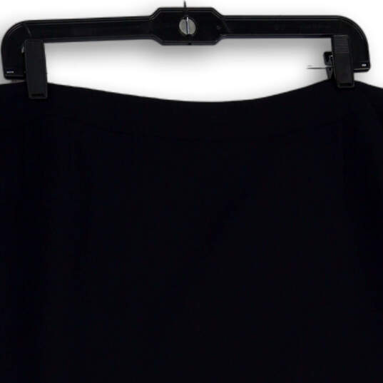 Womens Black Flat Front Side Zip Back Slit Mini Skirt Size 24W image number 4