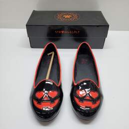 Strangecult Black Heart Pumpkin Flats Women's Size 8M