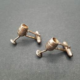 Nicole Sterling Silver Chardonnay Wine Glass Cuff Links 12.2g