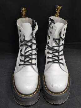 Dr. Martens Jadon Soft White Leather 8-Eye Lace Up Platform Boots Unisex M4-W5