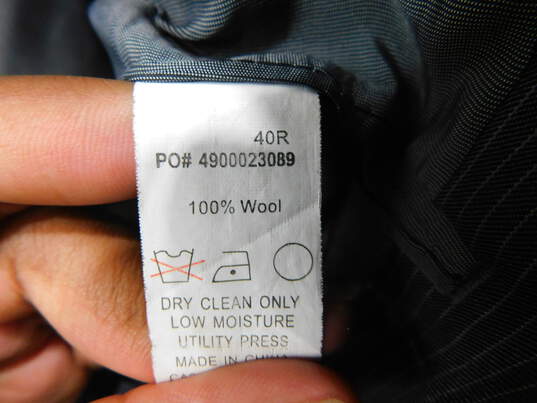 Calvin Klein Dark Grey/Light Grey Vertical Striped Suit Jacket Size 40R image number 4