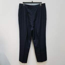 NWT Mens Navy Blue Cotton Blend Pleated Front Straight Leg Dress Pants 52 alternative image