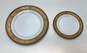 Porcelain Dinnerware Plates -Gold Rim 5 Piece Set - Versace Style Tableware image number 2