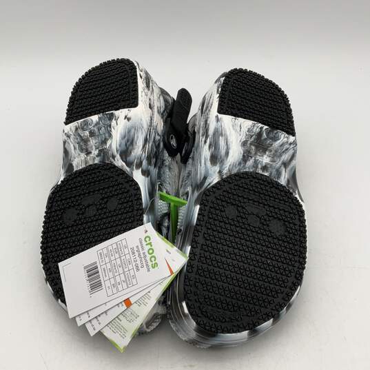NWT Crocs Womens Black White Classic Adjustable Tie Dye Clogs Size 12 image number 5