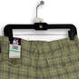 NWT Womens Green Plaid Flat Front Slash Pocket Stretch Capri Pants Size 8 image number 4