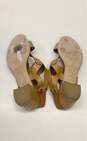 Tod's Leather T Strap Cut Out Slingback Sandals Tan 10 image number 6