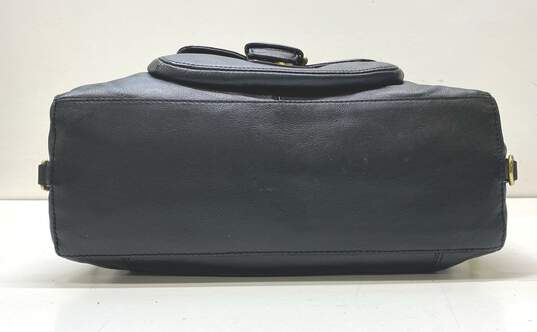 Coach Leather Campbell Buckle Satchel Black image number 4
