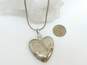 925 Sterling Silver Electroform Swirl Drop Earrings & Heart Pendant Necklace 39.6g image number 4