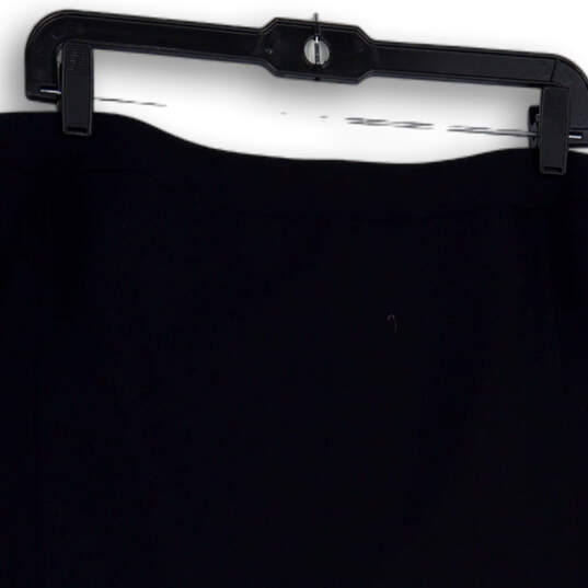 Womens Black Flat Front Side Zip Back Slit Mini Skirt Size 24W image number 3