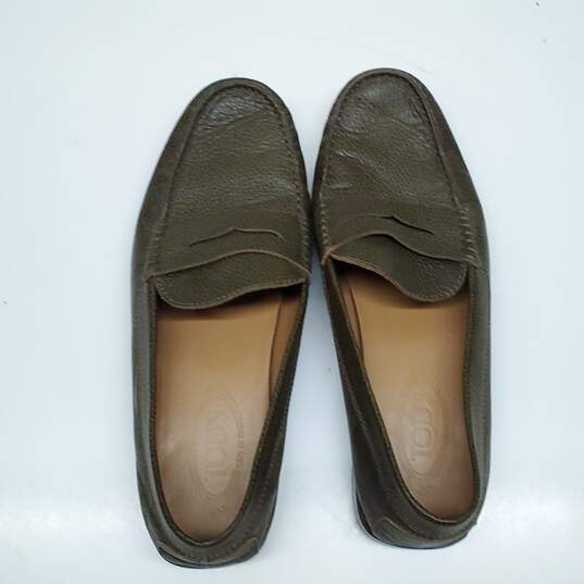 Tod's Green Slip-on Loafers Size 9.5 image number 5