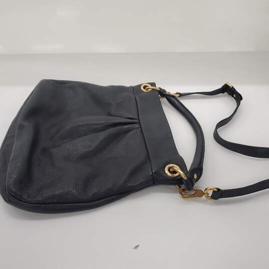 Marc by Marc Jacobs Classic Q Black Leather Hillier Hobo Bag image number 8