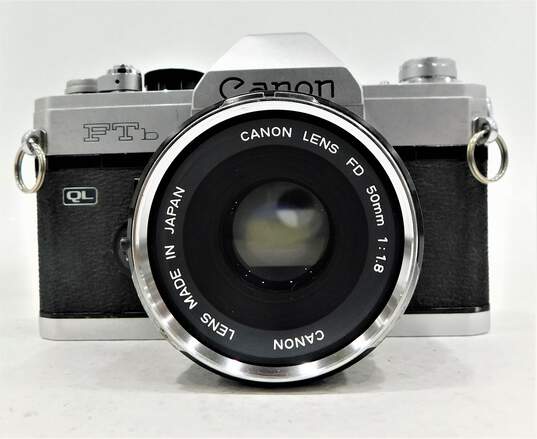 Canon FTb 35mm SLR Film Camera with FD 50mm F/1.8 S.C. Japan W/ Extras and Manual UNTESTED image number 3