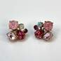 Designer Betsey Johnson Gold Tone Cluster Crystal Fashionable Stud Earrings image number 2