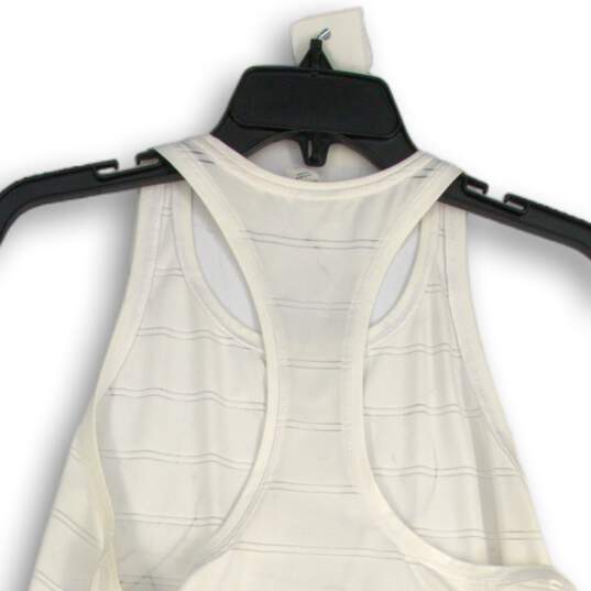 Athleta Womens White Striped Scoop Neck Sleeveless Pullover Tank Top Size Medium image number 4