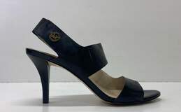 Michael Kors Black Leather Slingback Sandal Pump Heels Shoes Size 7 M