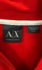 Armani Exchange Unisex Adults Red Long Sleeve Pockets Zip Up Hoodie Size X-Large image number 3