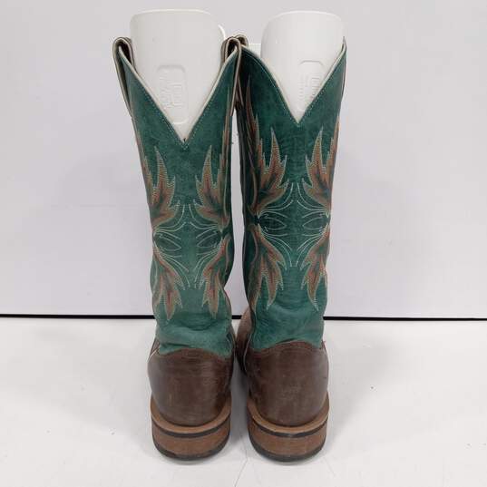 Justin Women's Green Leather Western Boots Size 7B image number 4
