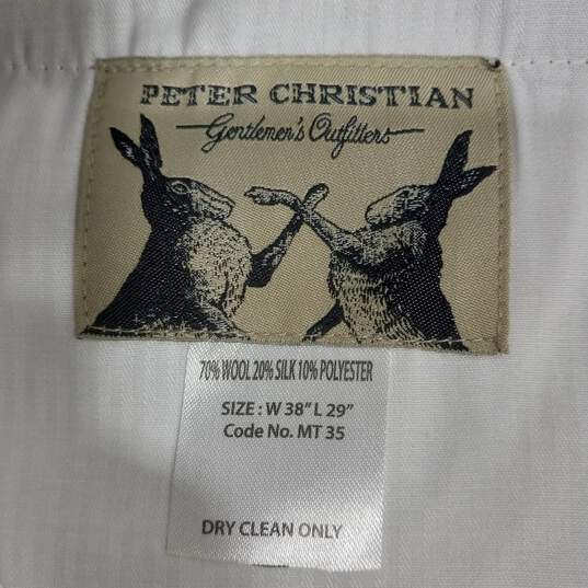 Peter Christian Men's Tan Wool/Silk Blend Dress Pants Size 38 x 29 image number 4