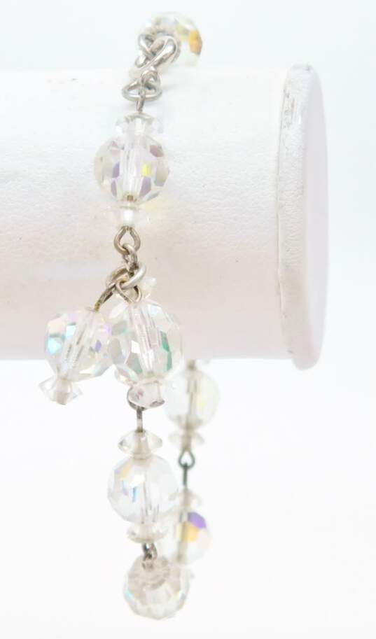 Vintage Aurora Borealis Necklace Bracelet & Clip On Earrings 74.9g image number 4