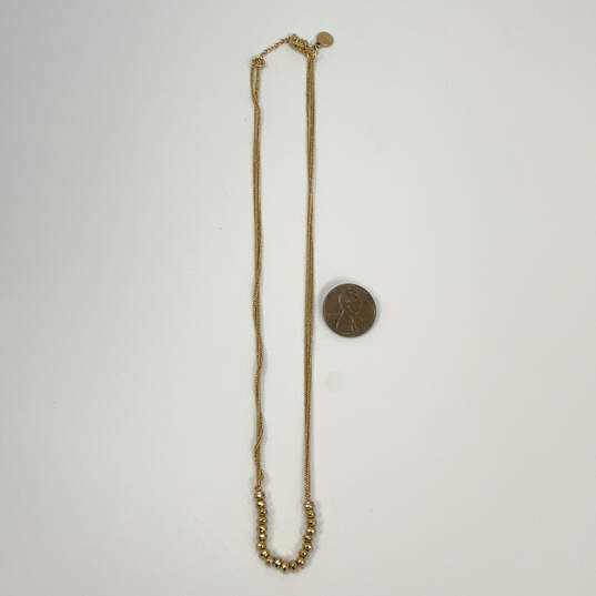 Designer Stella & Dot Gold-Tone Lobster Moving Balls Snake Chain Necklace image number 2