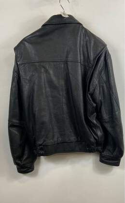 Coach Mens Black Leather Long Sleeve Spread Collar Bomber Jacket Size 2XL alternative image