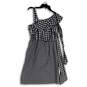 NWT Womens Black White Plaid One Shoulder Tie Waist Sheath Dress Size 10 image number 2