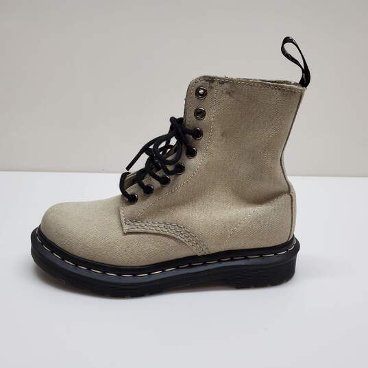 Dr. Martens Page Mix Beige Canvas Lace Up Boots Sz 5 image number 4