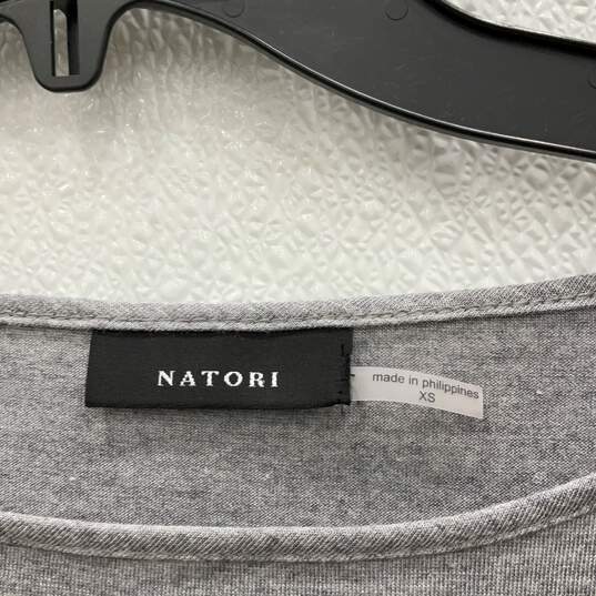 NWT Natori Womens Gray Heather Lace T-Shirt And Pajama 2 Piece Set Size XS image number 3
