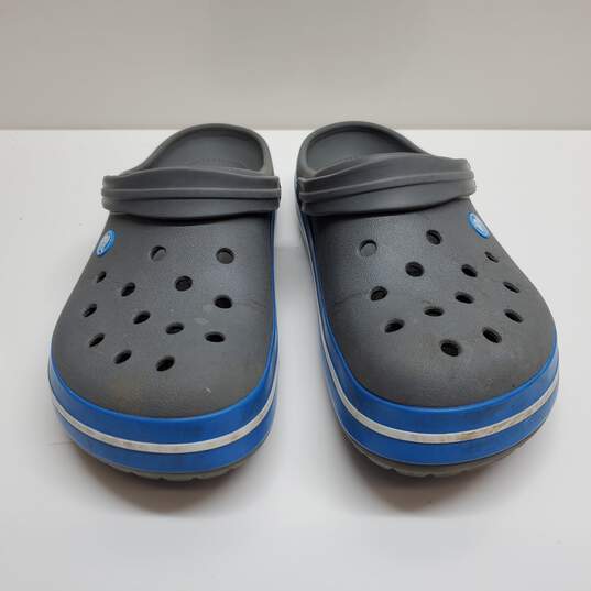 Crocs Crocband Gray Blue White Classic Comfort Casual Sport Slip On Clogs Sz M10/W12 image number 1