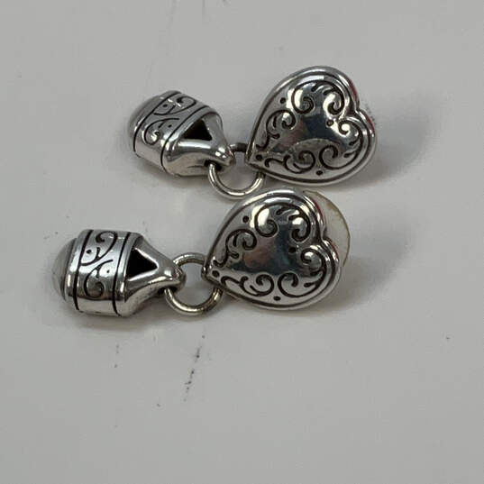 Designer Brighton Silver-Tone Classic Heart Push-Back Dangle Earrings image number 3