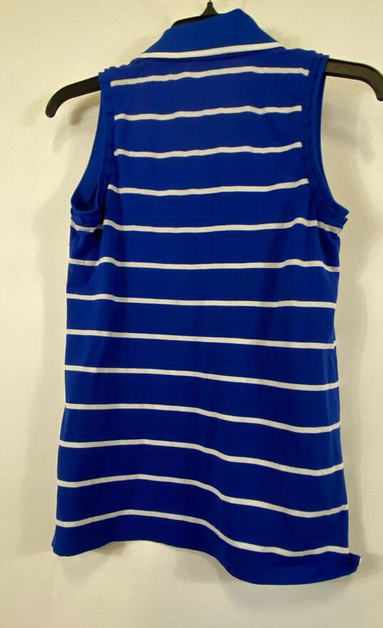 Polo Golf Ralph Lauren Womens Blue White Striped Tailored Fit Tank Top Sz Small image number 2