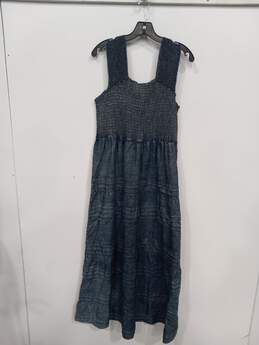 Soft Surroundings Women's Maxi Smocked Tiered Rocaille Blue Denim Dress Size XL alternative image
