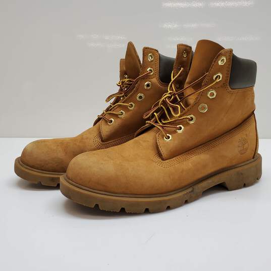 Timberland Classic Tan Leather 7 Eye Work Boot size 9.5M image number 1
