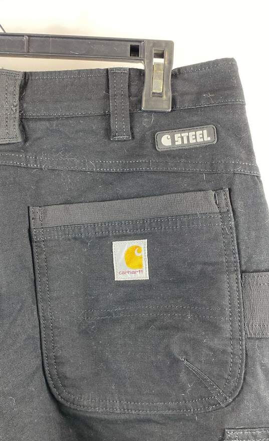 Carhartt Mens Black Rugged Flex Steel Double Front Cargo Pants Size 33x32 image number 5