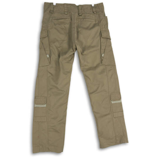 Mens Beige Flat Front Slash Pocket Straight Leg Cargo Pants Size 32 image number 2