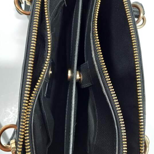 Authentic COACH Black Pebble Leather Etta Carryall Satchel image number 7