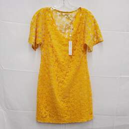 NWT Trina Turk WM's Yellow Floral Sequin Volcano Dress Size 0