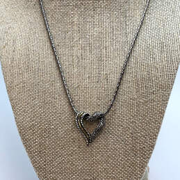 Designer Brighton Silver-Tone Wheat Chain Heart Shape Pendant Necklace