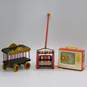 Vintage Fisher Price Toys Wood Circus Wagon Teddy Zilo Roller Chime Music Box image number 2